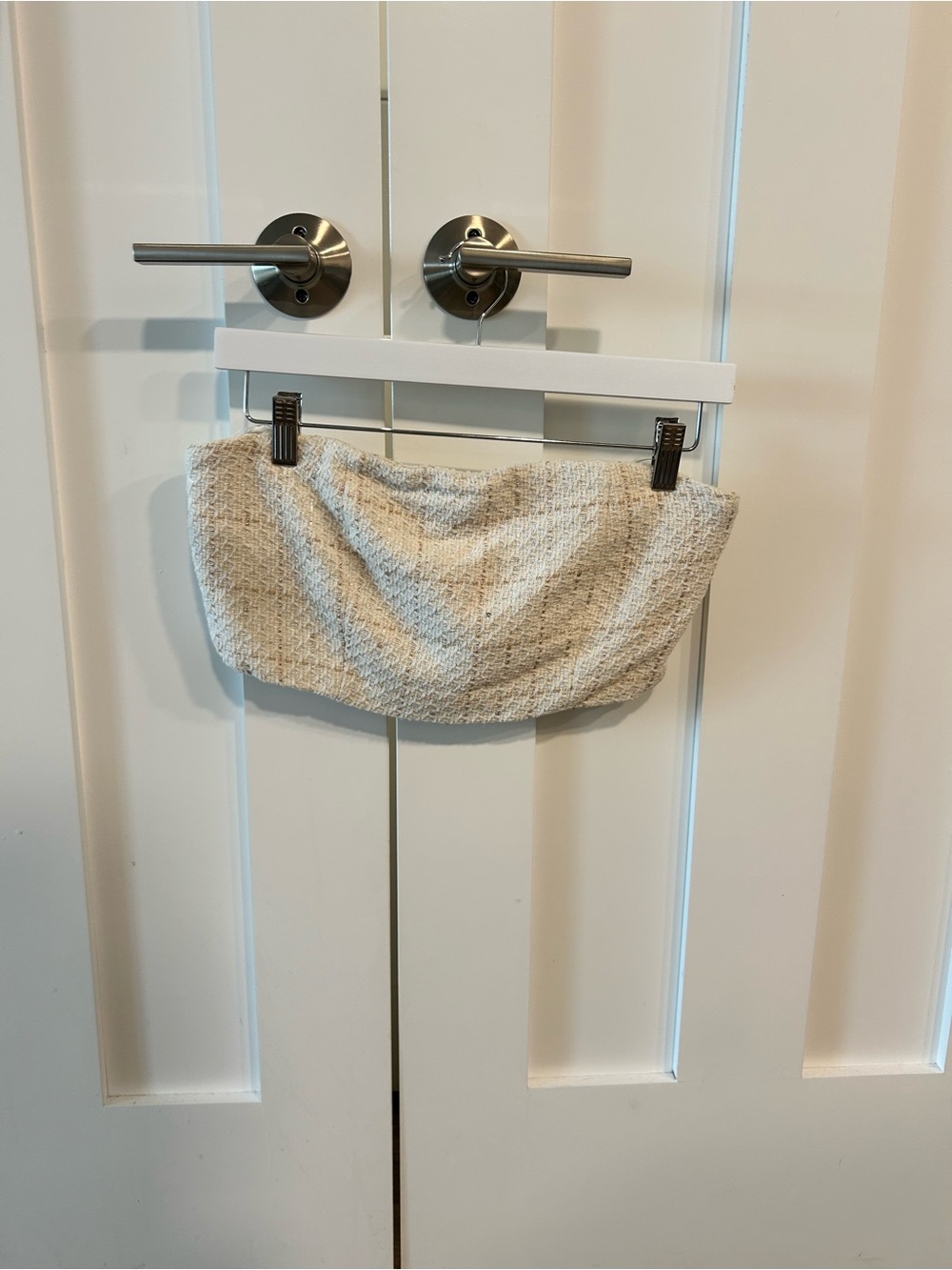 Zara Cream Textured Strapless Bandeau Top